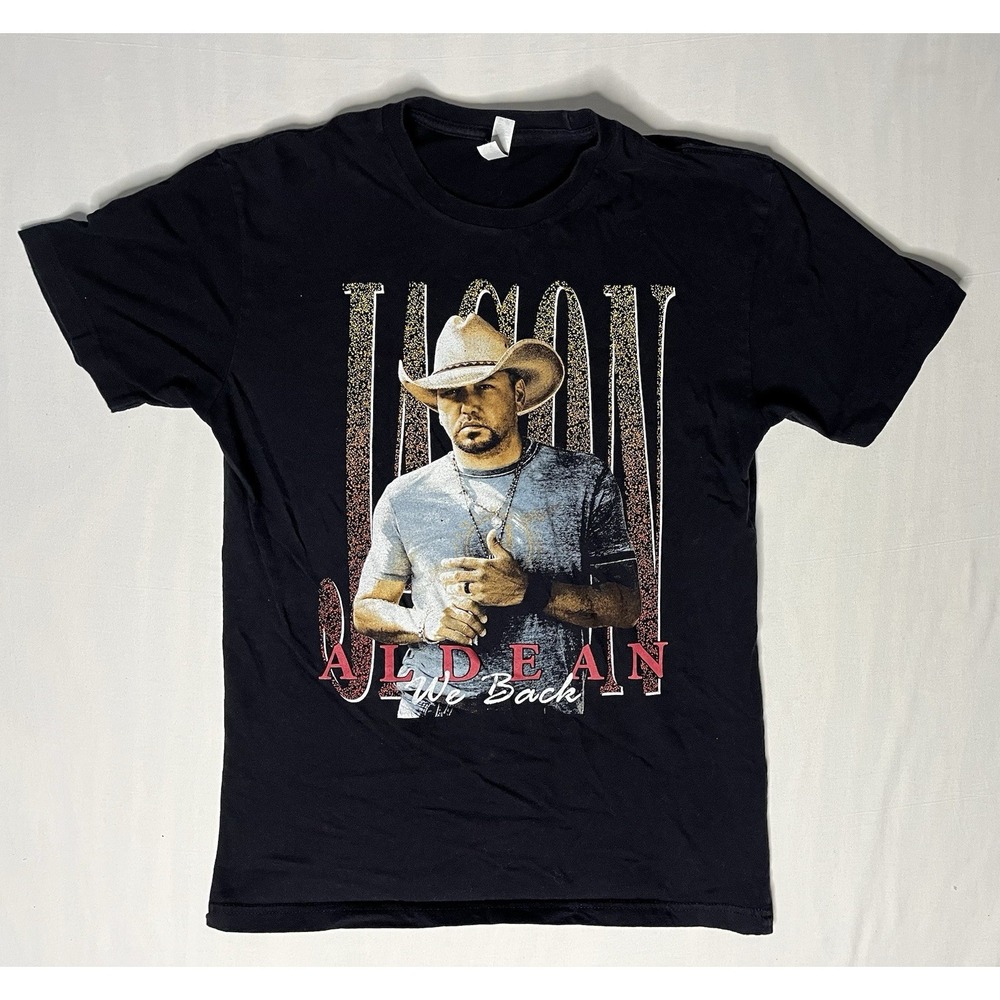 Jason Aldean We Back Tour T Shirt Men's Size Small Black Short Sleeve READ
